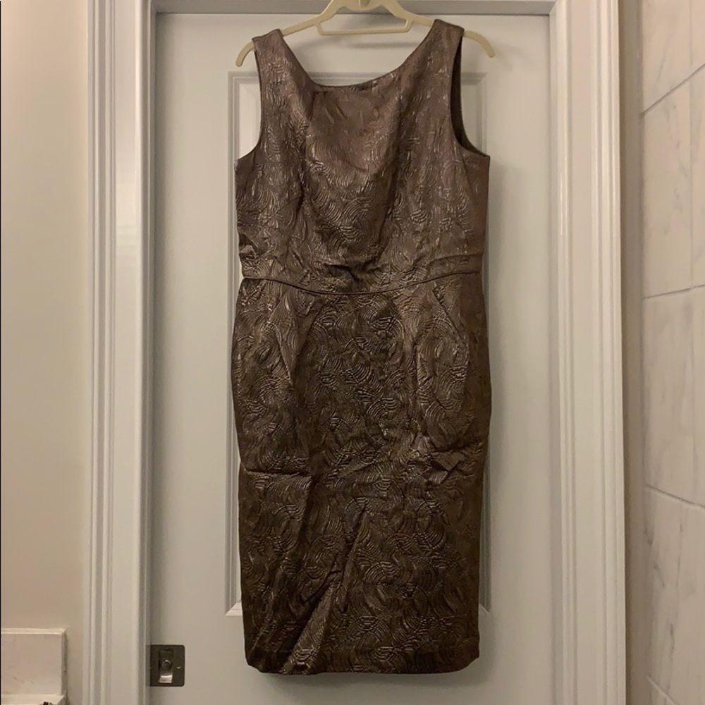 Gold Metallic Sleeveless Banana Republic Dress 14